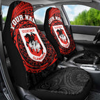 Personalized St George Illawarra Dragons Car Seat Cover Polynesian Tribal Chest and Sleeve Tattoo