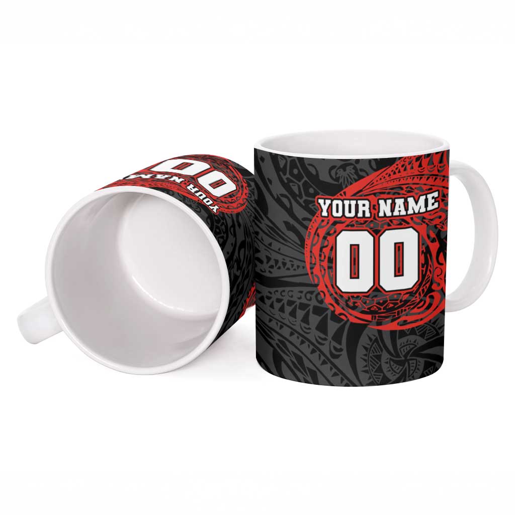 Personalized St George Illawarra Dragons Ceramic Mug Polynesian Tribal Chest and Sleeve Tattoo