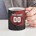 Personalized St George Illawarra Dragons Ceramic Mug Polynesian Tribal Chest and Sleeve Tattoo