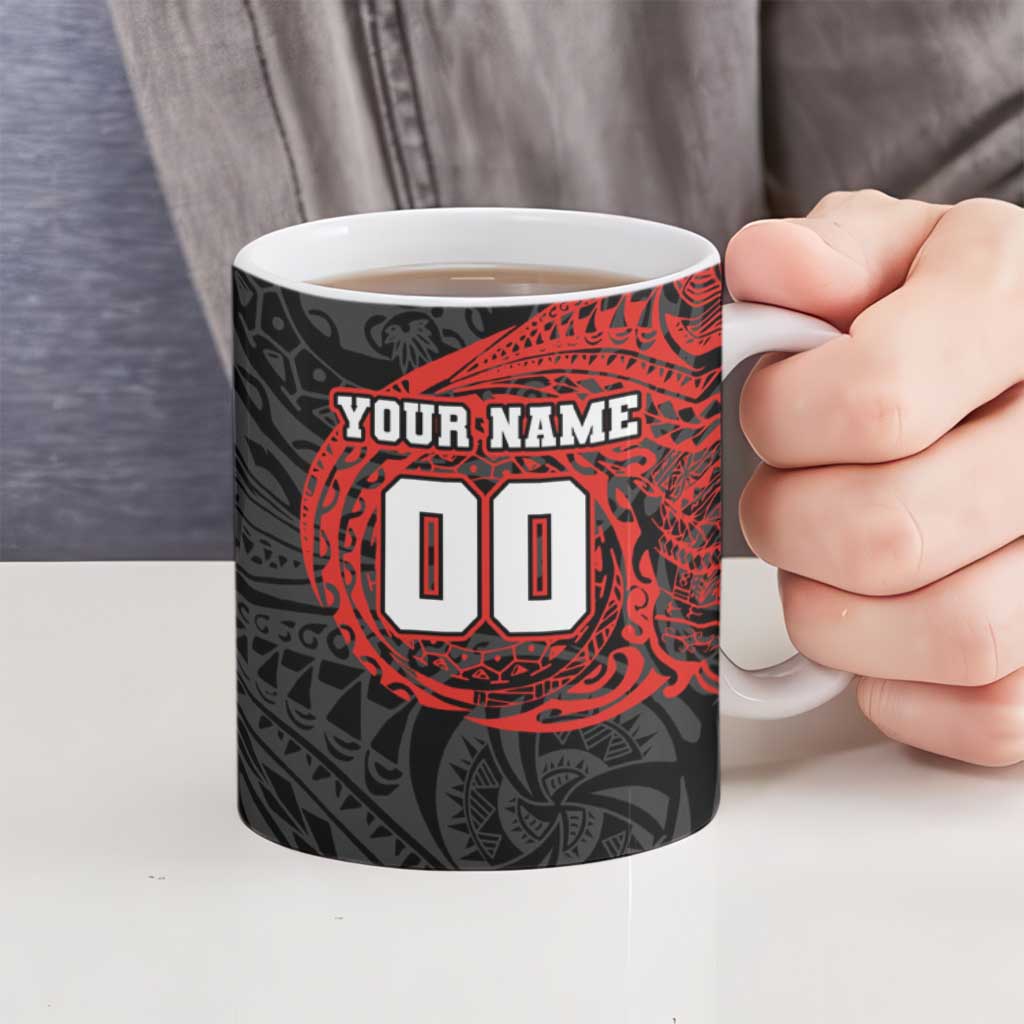 Personalized St George Illawarra Dragons Ceramic Mug Polynesian Tribal Chest and Sleeve Tattoo