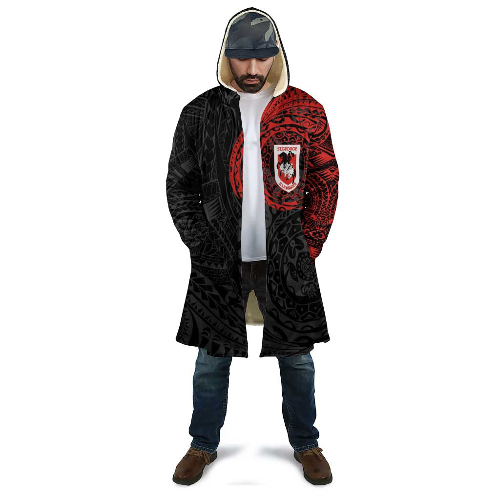 Personalized St George Illawarra Dragons Cloak Polynesian Tribal Chest and Sleeve Tattoo