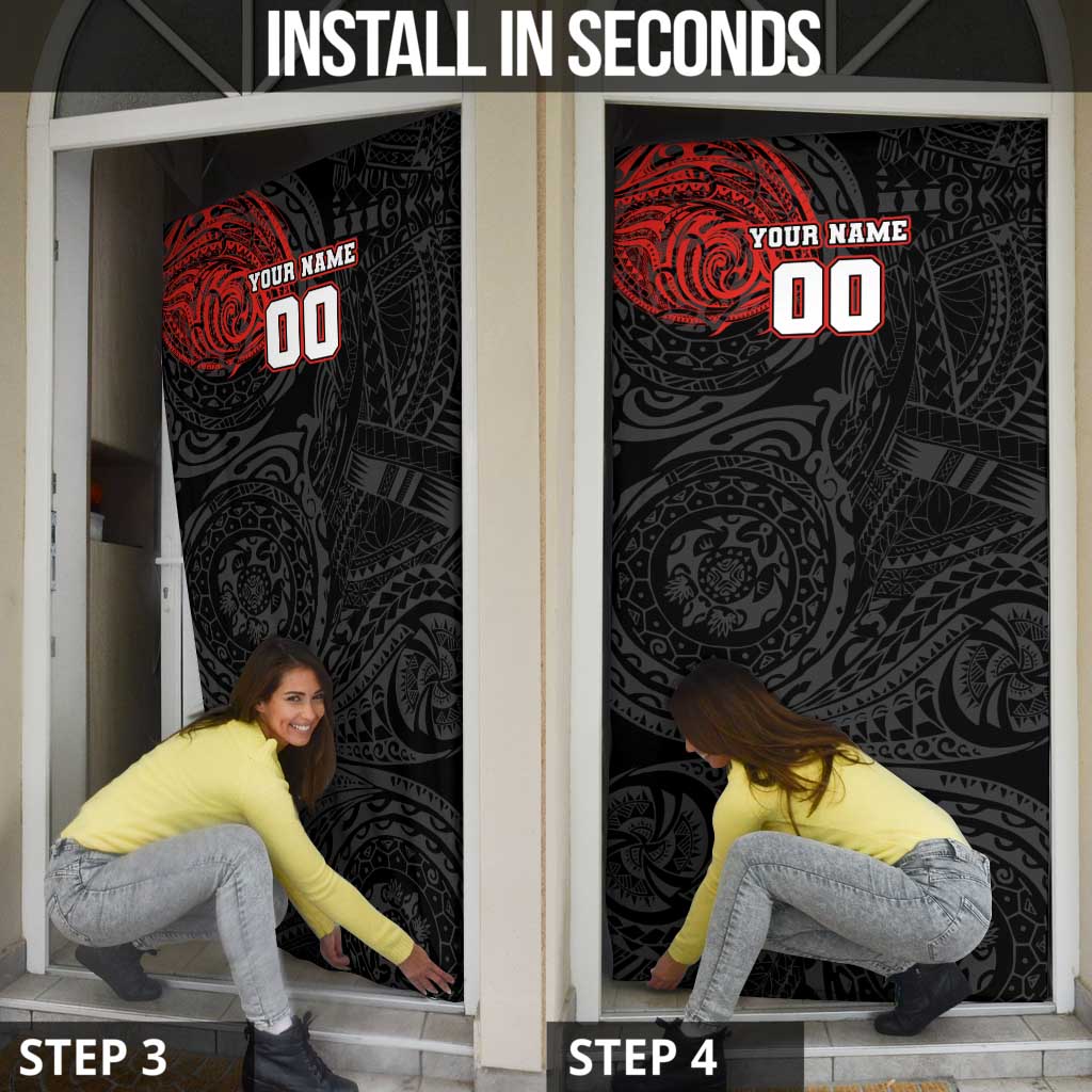 Personalized St George Illawarra Dragons Door Cover Polynesian Tribal Chest and Sleeve Tattoo