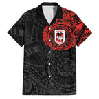Personalized St George Illawarra Dragons Family Matching Long Sleeve Bodycon Dress and Hawaiian Shirt Polynesian Tribal Chest and Sleeve Tattoo