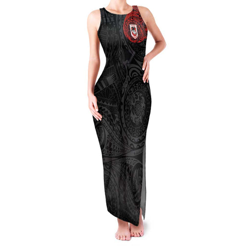 Personalized St George Illawarra Dragons Family Matching Tank Maxi Dress and Hawaiian Shirt Polynesian Tribal Chest and Sleeve Tattoo