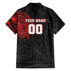 Personalized St George Illawarra Dragons Hawaiian Shirt Polynesian Tribal Chest and Sleeve Tattoo