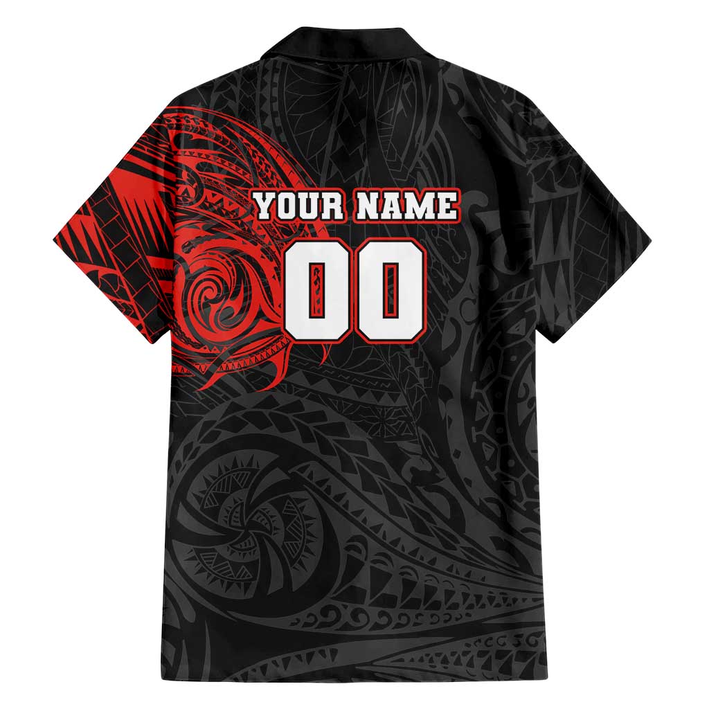 Personalized St George Illawarra Dragons Hawaiian Shirt Polynesian Tribal Chest and Sleeve Tattoo