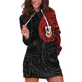 Personalized St George Illawarra Dragons Hoodie Dress Polynesian Tribal Chest and Sleeve Tattoo