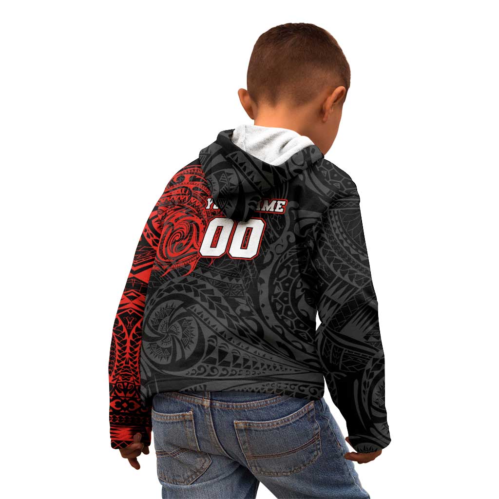 Personalized St George Illawarra Dragons Kid Hoodie Polynesian Tribal Chest and Sleeve Tattoo