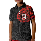 Personalized St George Illawarra Dragons Kid Polo Shirt Polynesian Tribal Chest and Sleeve Tattoo