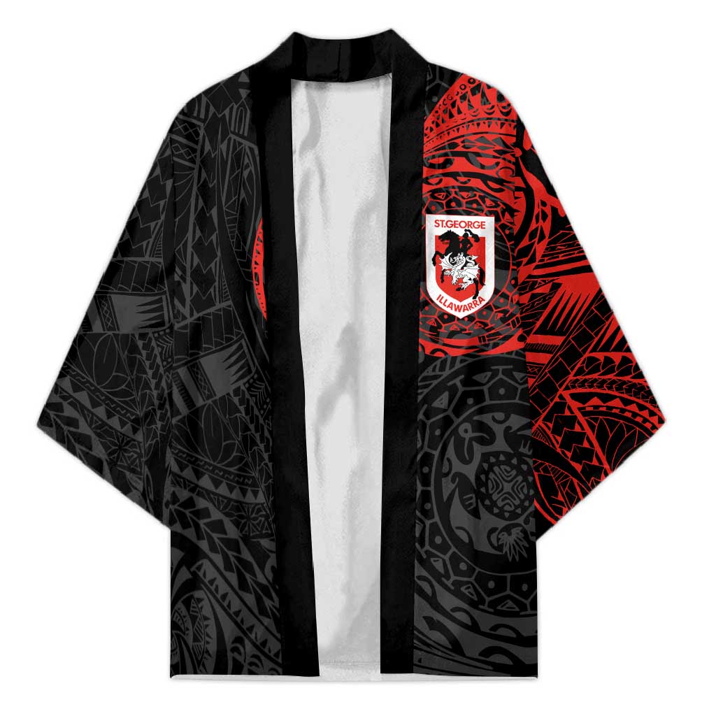 Personalized St George Illawarra Dragons Kimono Polynesian Tribal Chest and Sleeve Tattoo