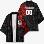 Personalized St George Illawarra Dragons Kimono Polynesian Tribal Chest and Sleeve Tattoo