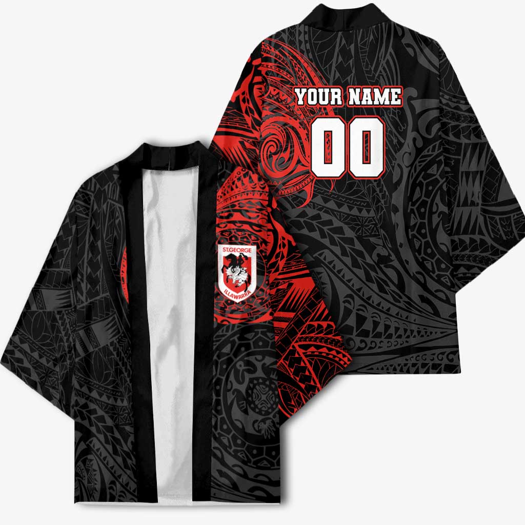 Personalized St George Illawarra Dragons Kimono Polynesian Tribal Chest and Sleeve Tattoo