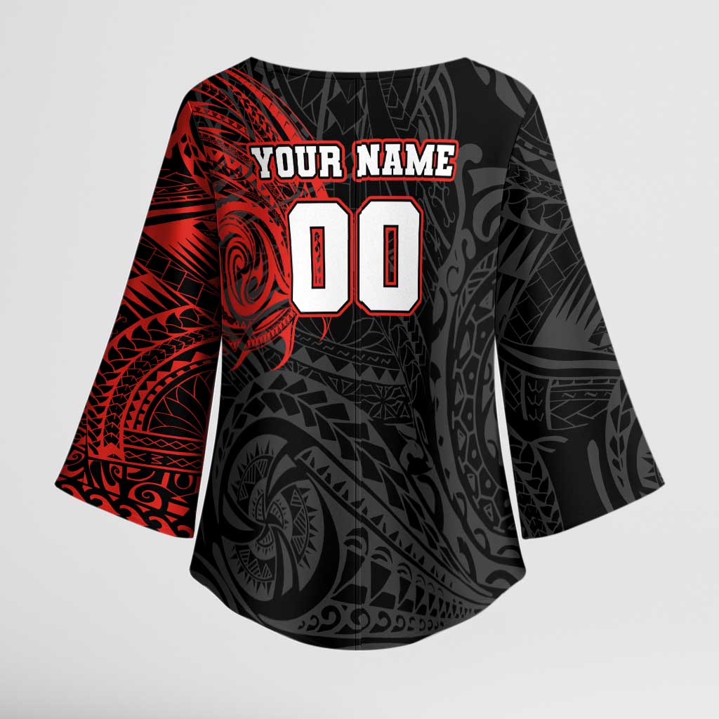 Personalized St George Illawarra Dragons Kimono Sleeve Blouse Polynesian Tribal Chest and Sleeve Tattoo