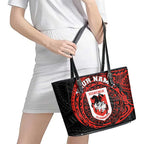 Personalized St George Illawarra Dragons Leather Tote Bag Polynesian Tribal Chest and Sleeve Tattoo