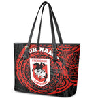 Personalized St George Illawarra Dragons Leather Tote Bag Polynesian Tribal Chest and Sleeve Tattoo