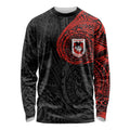 Personalized St George Illawarra Dragons Long Sleeve Shirt Polynesian Tribal Chest and Sleeve Tattoo