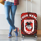 Personalized St George Illawarra Dragons Luggage Cover Polynesian Tribal Chest and Sleeve Tattoo