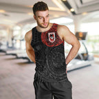 Personalized St George Illawarra Dragons Men Tank Top Polynesian Tribal Chest and Sleeve Tattoo
