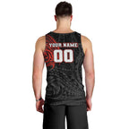 Personalized St George Illawarra Dragons Men Tank Top Polynesian Tribal Chest and Sleeve Tattoo