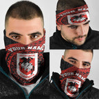 Personalized St George Illawarra Dragons Neck Gaiter Polynesian Tribal Chest and Sleeve Tattoo