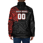 Personalized St George Illawarra Dragons Padded Jacket Polynesian Tribal Chest and Sleeve Tattoo