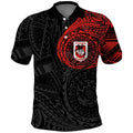 Personalized St George Illawarra Dragons Polo Shirt Polynesian Tribal Chest and Sleeve Tattoo