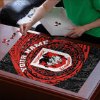 Personalized St George Illawarra Dragons Puzzle Polynesian Tribal Chest and Sleeve Tattoo