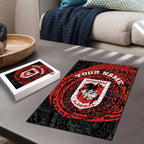 Personalized St George Illawarra Dragons Puzzle Polynesian Tribal Chest and Sleeve Tattoo