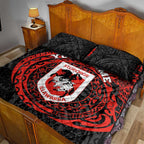 Personalized St George Illawarra Dragons Quilt Bed Set Polynesian Tribal Chest and Sleeve Tattoo