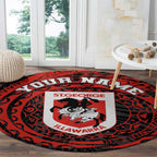 Personalized St George Illawarra Dragons Round Carpet Polynesian Tribal Chest and Sleeve Tattoo