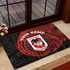 Personalized St George Illawarra Dragons Rubber Doormat Polynesian Tribal Chest and Sleeve Tattoo