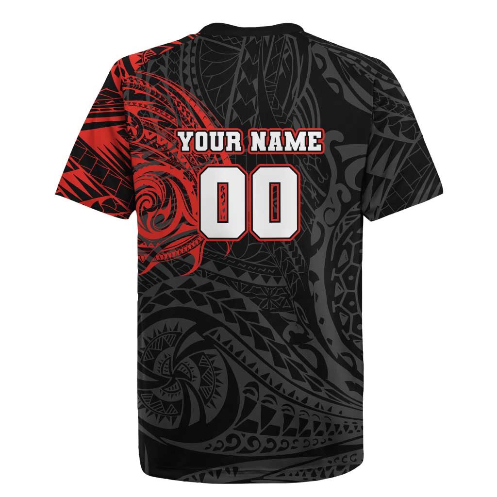 Personalized St George Illawarra Dragons Rugby Jersey Polynesian Tribal Chest and Sleeve Tattoo