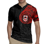 Personalized St George Illawarra Dragons Rugby Jersey Polynesian Tribal Chest and Sleeve Tattoo