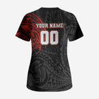 Personalized St George Illawarra Dragons Scrub Top Polynesian Tribal Chest and Sleeve Tattoo