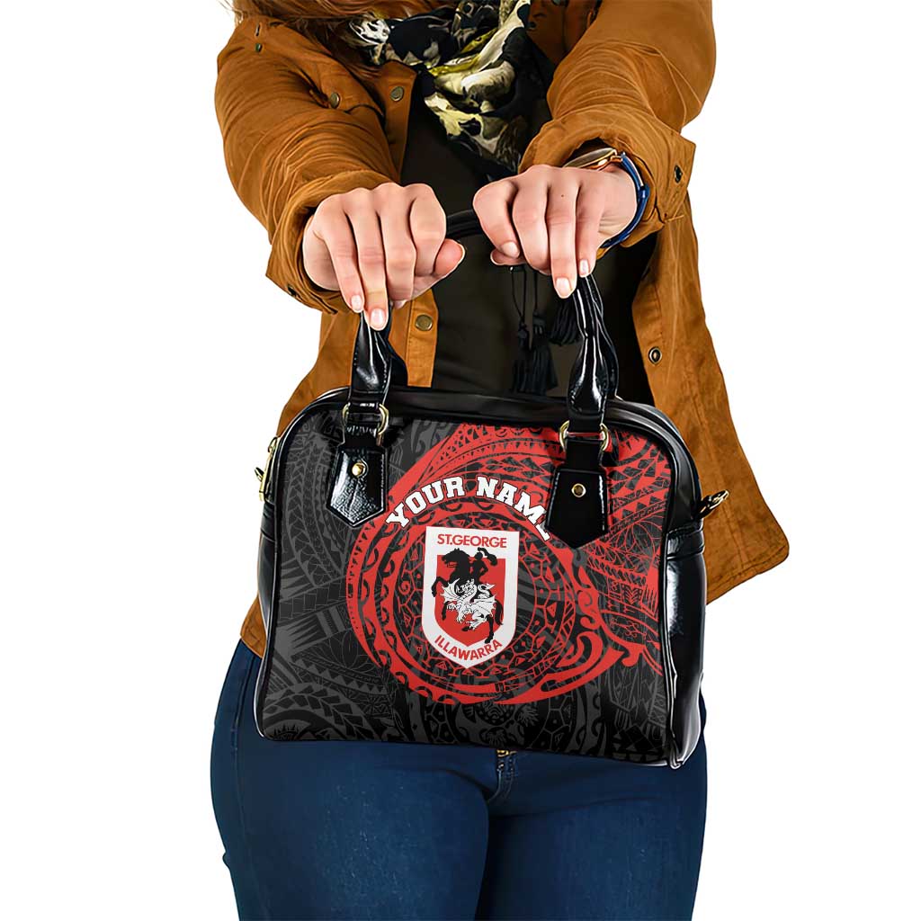 Personalized St George Illawarra Dragons Shoulder Handbag Polynesian Tribal Chest and Sleeve Tattoo