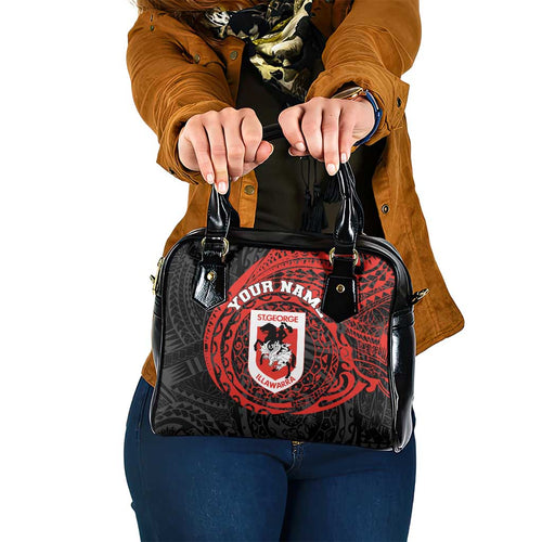 Personalized St George Illawarra Dragons Shoulder Handbag Polynesian Tribal Chest and Sleeve Tattoo
