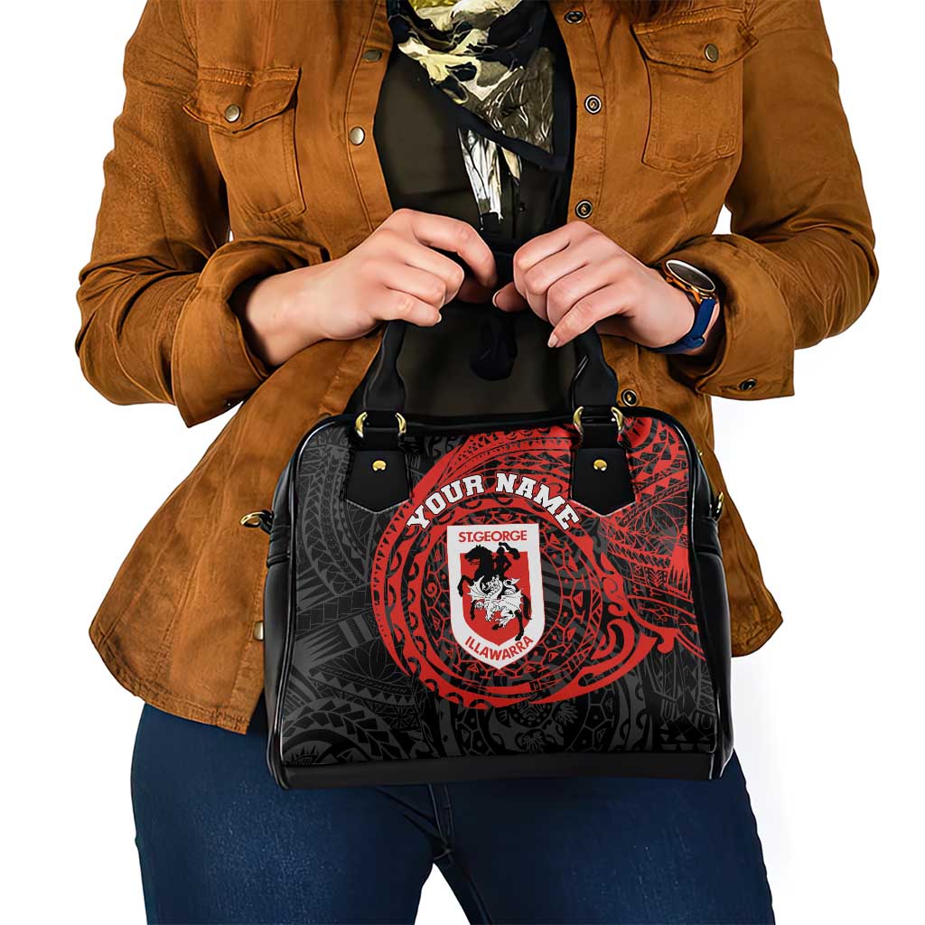 Personalized St George Illawarra Dragons Shoulder Handbag Polynesian Tribal Chest and Sleeve Tattoo