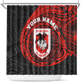 Personalized St George Illawarra Dragons Shower Curtain Polynesian Tribal Chest and Sleeve Tattoo