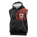 Personalized St George Illawarra Dragons Sleeveless Zip Hoodie Polynesian Tribal Chest and Sleeve Tattoo