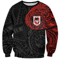 Personalized St George Illawarra Dragons Sweatshirt Polynesian Tribal Chest and Sleeve Tattoo