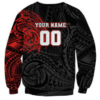 Personalized St George Illawarra Dragons Sweatshirt Polynesian Tribal Chest and Sleeve Tattoo