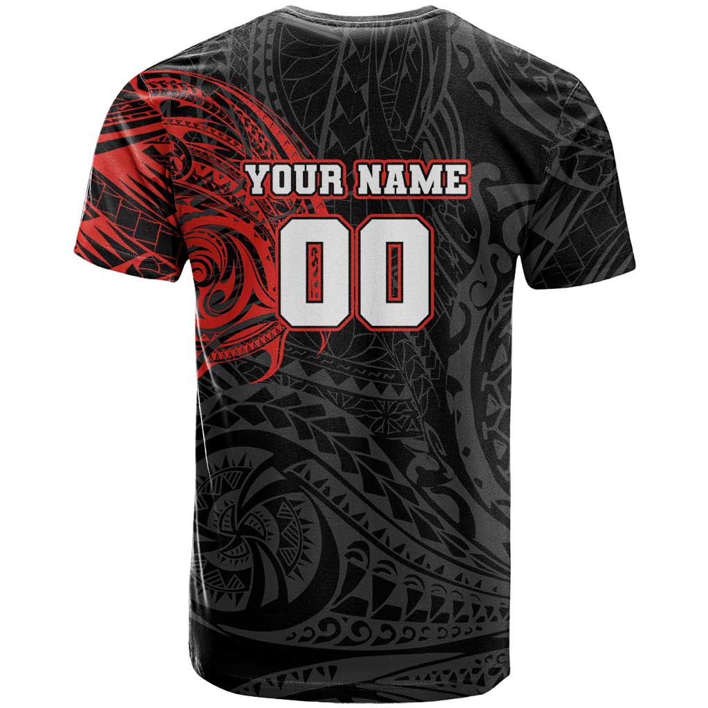 Personalized St George Illawarra Dragons T Shirt Polynesian Tribal Chest and Sleeve Tattoo