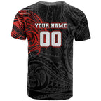 Personalized St George Illawarra Dragons T Shirt Polynesian Tribal Chest and Sleeve Tattoo