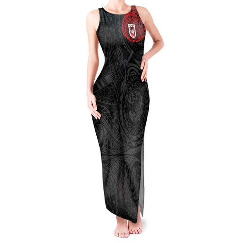 Personalized St George Illawarra Dragons Tank Maxi Dress Polynesian Tribal Chest and Sleeve Tattoo