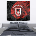 Personalized St George Illawarra Dragons Tapestry Polynesian Tribal Chest and Sleeve Tattoo