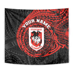 Personalized St George Illawarra Dragons Tapestry Polynesian Tribal Chest and Sleeve Tattoo