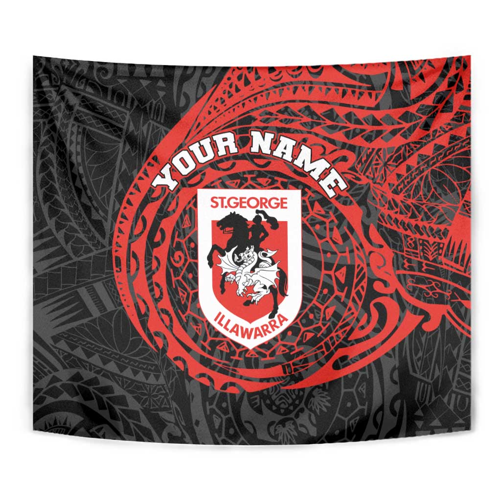 Personalized St George Illawarra Dragons Tapestry Polynesian Tribal Chest and Sleeve Tattoo
