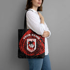 Personalized St George Illawarra Dragons Tote Bag Polynesian Tribal Chest and Sleeve Tattoo