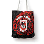 Personalized St George Illawarra Dragons Tote Bag Polynesian Tribal Chest and Sleeve Tattoo