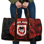Personalized St George Illawarra Dragons Travel Bag Polynesian Tribal Chest and Sleeve Tattoo